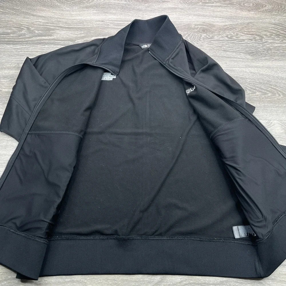 North Face Jacket Mens XL Black Tech Full Zip Fleece Cadet Collar Zip Pockets